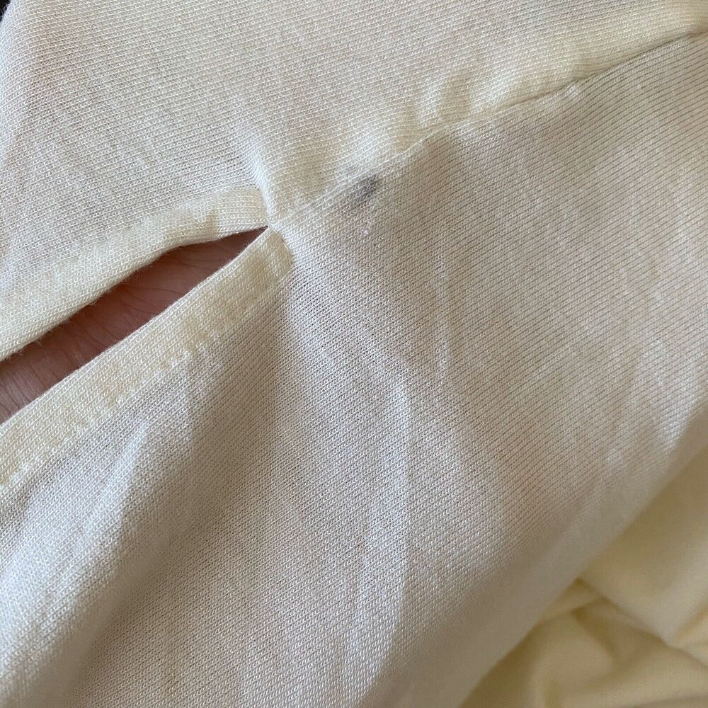Bogari Womens Top Sz M Cream Beaded‎ Sequin Long Sleeved Silk Blend - Picture 10 of 10